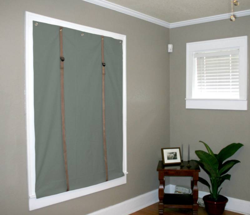 soundproof curtain over window